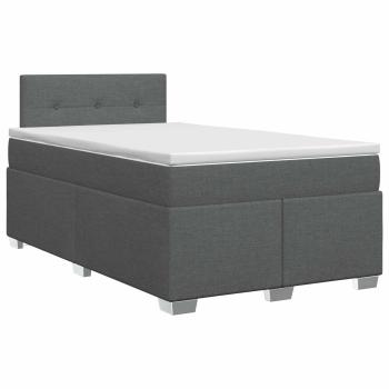 Boxspringbett mit Matratze Dunkelgrau 120 x 200 cm Stoff