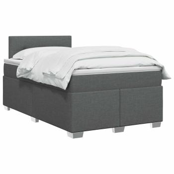 Boxspringbett mit Matratze Dunkelgrau 120 x 200 cm Stoff