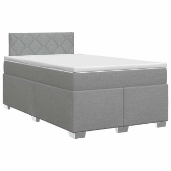 Boxspringbett mit Matratze Hellgrau 120 x 200 cm Stoff