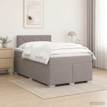 ARDEBO.de - Boxspringbett mit Matratze Taupe 120 x 200 cm Stoff