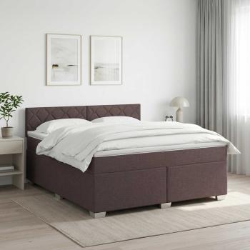 ARDEBO.de - Boxspringbett mit Matratze Dunkelbraun 160 x 200 cm Stoff