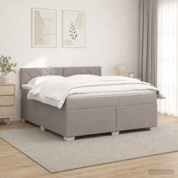 ARDEBO.de - Boxspringbett mit Matratze Taupe 160 x 200 cm Stoff