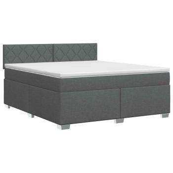 Boxspringbett mit Matratze Dunkelgrau 180 x 200 cm Stoff