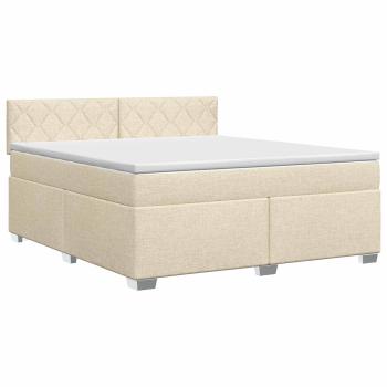 Boxspringbett mit Matratze Creme 180 x 200 cm Stoff