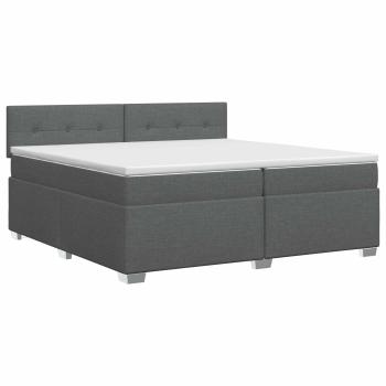 Boxspringbett mit Matratze Dunkelgrau 200 x 200 cm Stoff