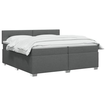 Boxspringbett mit Matratze Dunkelgrau 200 x 200 cm Stoff
