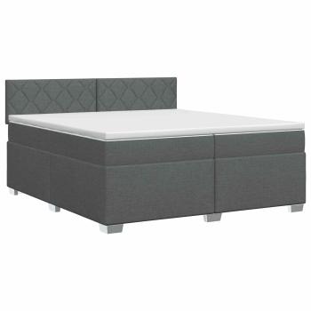 Boxspringbett mit Matratze Dunkelgrau 200 x 200 cm Stoff