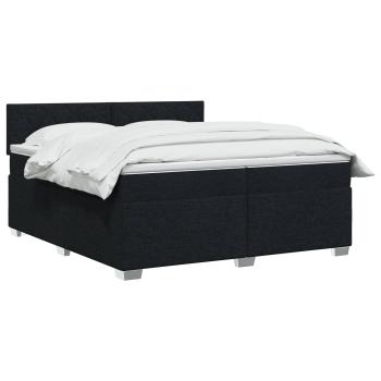 Boxspringbett mit Matratze Schwarz 200 x 200 cm Stoff