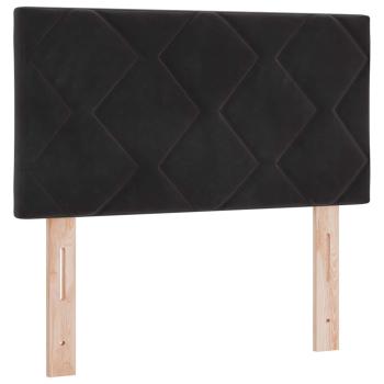 Boxspringbett mit Matratze Schwarz 80 x 200 cm Samt