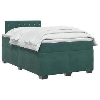 Boxspringbett mit Matratze Dunkelgrün 120 x 190 cm Samt