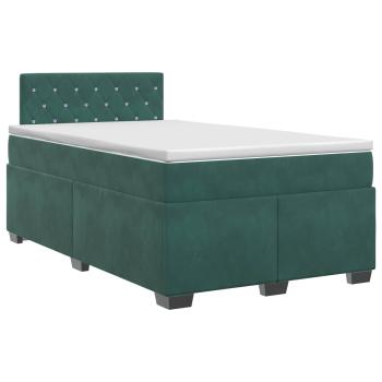 Boxspringbett mit Matratze Dunkelgrün 120 x 200 cm Samt