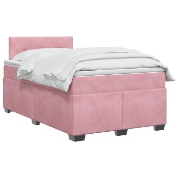 Boxspringbett mit Matratze mit Kopfteil Rosa 120 x 200 cm Samt