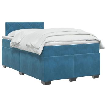 Boxspringbett mit Matratze Dunkelblau 120 x 200 cm Samt