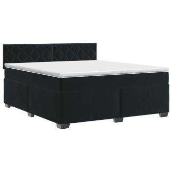 Boxspringbett mit Matratze Schwarz 140 x 190 cm Samt