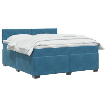 Boxspringbett mit Matratze Dunkelblau 140 x 190 cm Samt