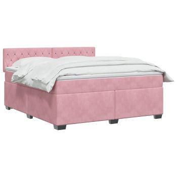 Boxspringbett mit Matratze mit Kopfteil Rosa 140 x 200 cm Samt