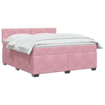 Boxspringbett mit Matratze mit Kopfteil Rosa 140 x 200 cm Samt
