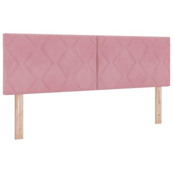 Boxspringbett mit Matratze mit Kopfteil Rosa 140 x 200 cm Samt