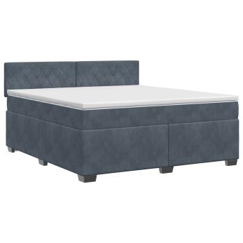 Boxspringbett mit Matratze Dunkelgrau 160 x 200 cm Samt