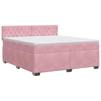 Boxspringbett mit Matratze mit Kopfteil Rosa 160 x 200 cm Samt