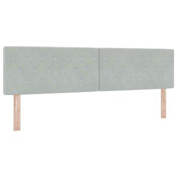 Boxspringbett mit Matratze Hellgrau 180 x 200 cm Samt