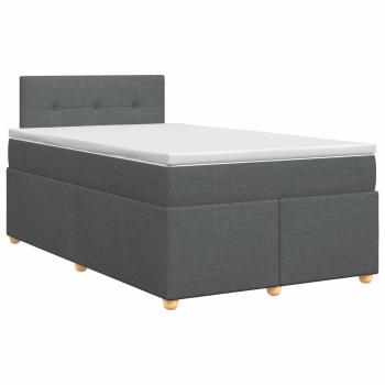 Boxspringbett mit Matratze Dunkelgrau 120 x 190 cm Stoff