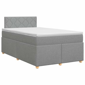 Boxspringbett mit Matratze Hellgrau 120 x 190 cm Stoff