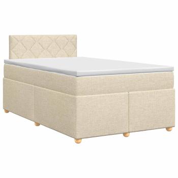 Boxspringbett mit Matratze Creme 120 x 200 cm Stoff