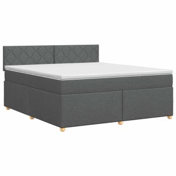 Boxspringbett mit Matratze Dunkelgrau 160 x 200 cm Stoff