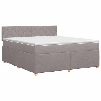 Boxspringbett mit Matratze Taupe 160 x 200 cm Stoff