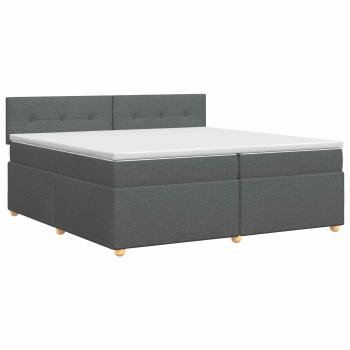 Boxspringbett mit Matratze Dunkelgrau 200 x 200 cm Stoff