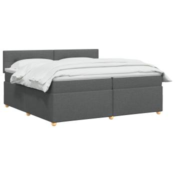 Boxspringbett mit Matratze Dunkelgrau 200 x 200 cm Stoff