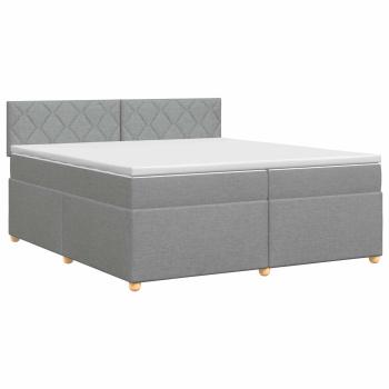 Boxspringbett mit Matratze Hellgrau 200 x 200 cm Stoff