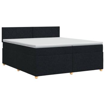 Boxspringbett mit Matratze Schwarz 200 x 200 cm Stoff