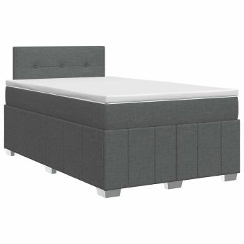 Boxspringbett mit Matratze Dunkelgrau 120 x 190 cm Stoff