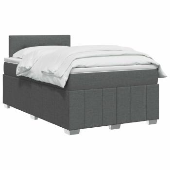 Boxspringbett mit Matratze Dunkelgrau 120 x 190 cm Stoff
