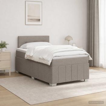 ARDEBO.de - Boxspringbett mit Matratze Taupe 120 x 190 cm Stoff