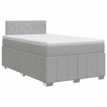 Boxspringbett mit Matratze Hellgrau 120 x 190 cm Stoff