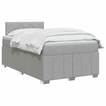 Boxspringbett mit Matratze Hellgrau 120 x 190 cm Stoff