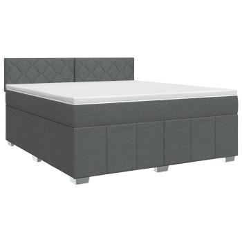 Boxspringbett mit Matratze Dunkelgrau 140 x 200 cm Stoff