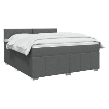 Boxspringbett mit Matratze Dunkelgrau 140 x 200 cm Stoff
