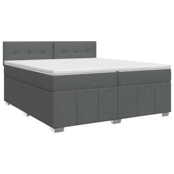 Boxspringbett mit Matratze Dunkelgrau 200 x 200 cm Stoff