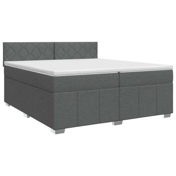 Boxspringbett mit Matratze Dunkelgrau 200 x 200 cm Stoff