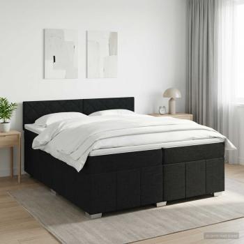 ARDEBO.de - Boxspringbett mit Matratze Schwarz 200 x 200 cm Stoff