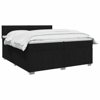 Boxspringbett mit Matratze Schwarz 200 x 200 cm Stoff