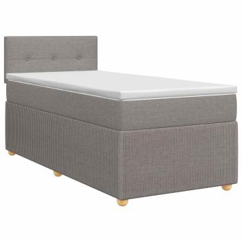Boxspringbett mit Matratze mit Kopfteil Taupe 80 x 200 cm Stoff
