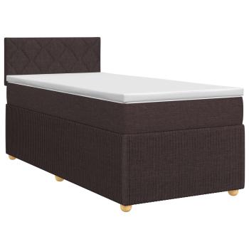 Boxspringbett mit Matratze Dunkelbraun 80 x 200 cm Stoff