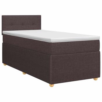 Boxspringbett mit Matratze Dunkelbraun 90 x 200 cm Stoff