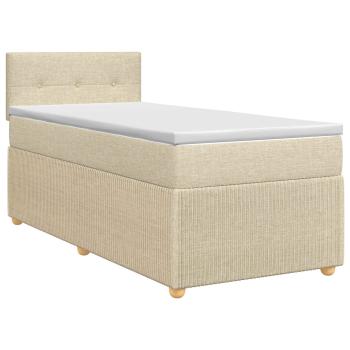 Boxspringbett mit Matratze Creme 100 x 200 cm Stoff