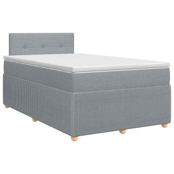 Boxspringbett mit Matratze Hellgrau 120 x 190 cm Stoff